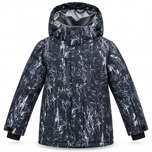 Подростковая зимняя куртка ZGH мембранная со ски-пассом и снегозащитой, Черный, 140 - Фото 8 Подростковая зимняя куртка ZGH мембранная со ски-пассом и снегозащитой, Черный, 140 - изображение 8