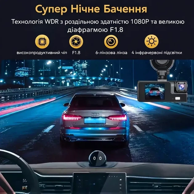 Автомобильный видеорегистратор с ночным видением, датчиком движения и циклической записью для авто - изображение 6
