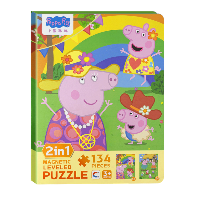 Магнітний пазл Dayanxiaowa Peppa Pig, розвиваюча іграшка для дітей віком 3-6 років, магнітна гра-головоломка, подарунок на день народження для хлопчиків та дівчаток віком від 2 років - зображення 4