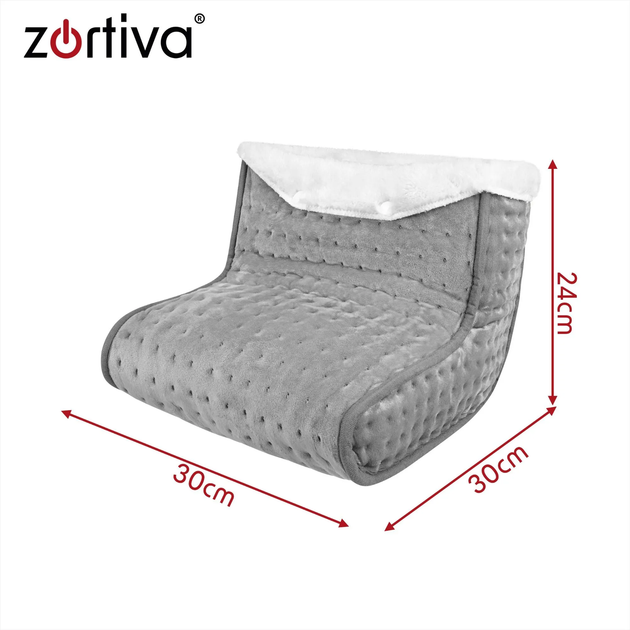 Электрогрелка для ног Zortiva 28265 с пультом и таймером, 10 режимов нагрева, 30–70 °C, 90 Вт, серая - изображение 3