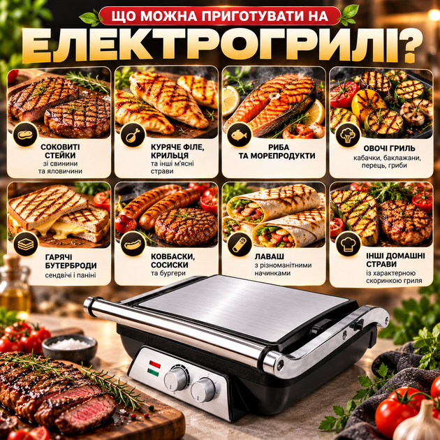 Електрогриль контактний Domotec 2000 Вт з антипригарним покриттям та розкриттям на 180° для м'яса стейків овочів і сендвічів - Фото 3 Електрогриль контактний Domotec 2000 Вт з антипригарним покриттям та розкриттям на 180° для м'яса стейків овочів і сендвічів - зображення 3