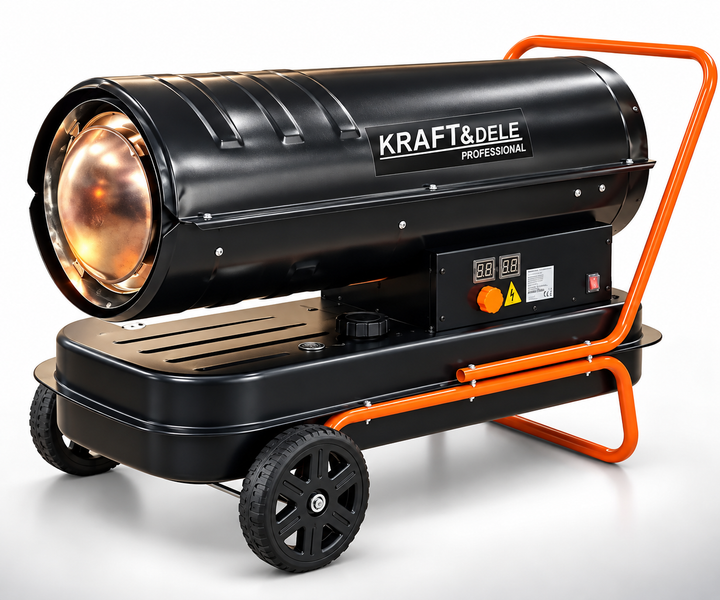 Дизельная тепловая пушка Kraft&Dele KD11712 60 кВт бак 56 л Промышленный обогреватель производительность 1100 м³/ч с термостатом - изображение 4