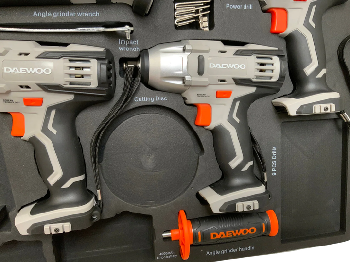 Набір акумуляторних інструментів для автосервісу Daewoo Power-Tool Set 4 в 1 - зображення 5