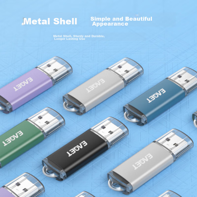 Флеш-накопичувач EAGET 4 ГБ USB 2.0, невеликий USB-накопичувач для участі в торгах та тендерах, міні-металева версія, універсальний USB-накопичувач для автомобільного комп'ютера, телефону, офісу, навчання, етикетки для документів для торгів, 10 штук/короб - зображення 4
