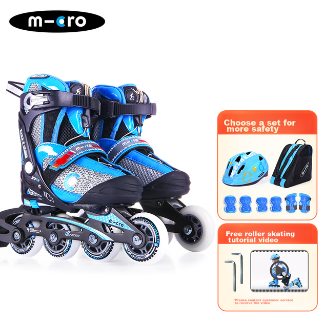 Детские роликовые коньки Micro Migu Co-Branded COSMOID для мальчиков и девочек, для прямого катания, с жестким корпусом, начального уровня, в синей упаковке JOY, размер L. - Фото 4 Детские роликовые коньки Micro Migu Co-Branded COSMOID для мальчиков и девочек, для прямого катания, с жестким корпусом, начального уровня, в синей упаковке JOY, размер L. - изображение 4