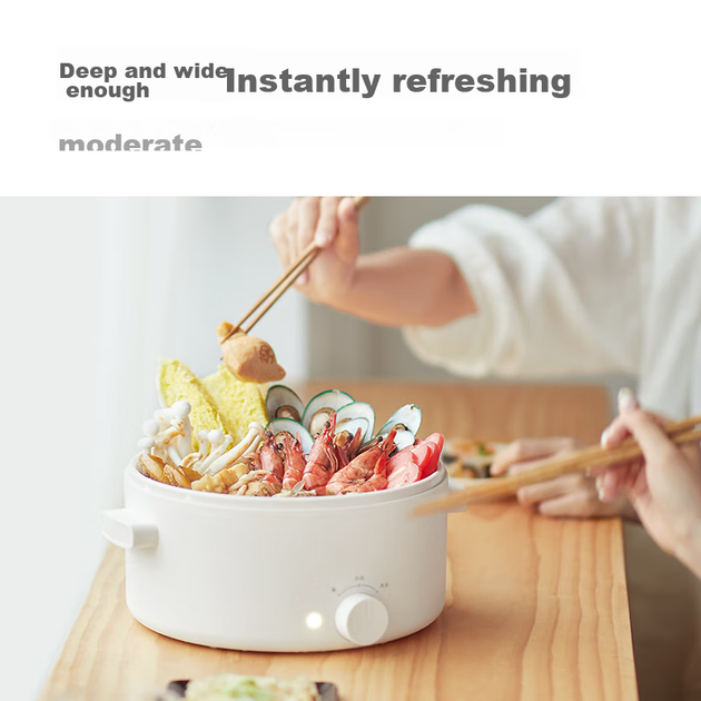 Електрична каструля Olayks Instant Cooking Pot, електрична гаряча каструля, маленька електрична каструля для домашнього використання, спеціалізована каструля для гарячої каструлі, універсальна багатофункціональна каструля для гасіння, варіння, смаження та - изображение 5