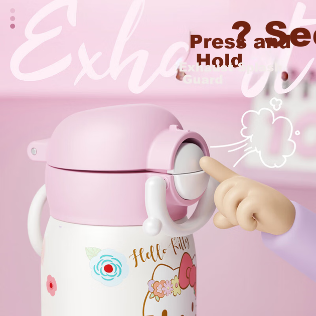 Пляшка SANRIO Hello Kitty Mini Double Drink з нержавіючої сталі 316 з трубочкою, жіночий новорічний подарунок 220 мл - изображение 9
