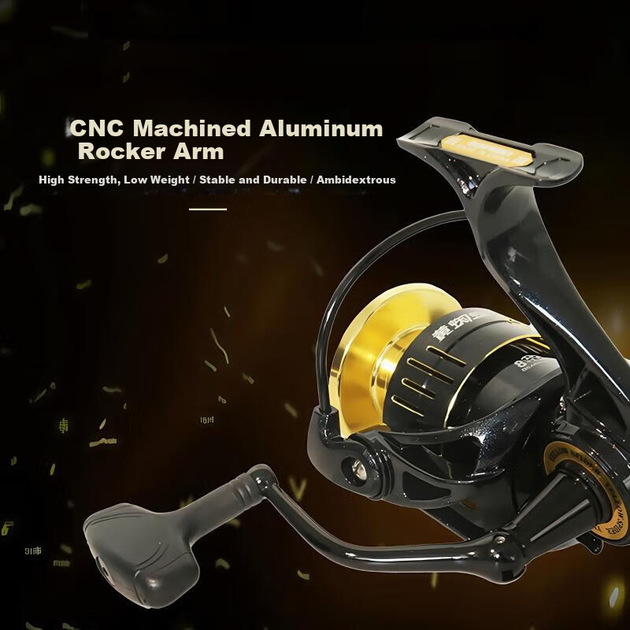 Спиннинговая катушка GW Yellow Spider с 8+1 подшипниками, модель Yellow Spider 3000S (с мелкой шпулей). - изображение 4