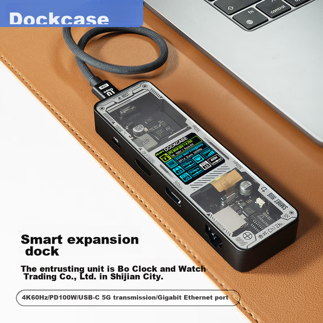 Багатопортовий концентратор DOCKCASE з розширювальною док-станцією Type-C, порт Gigabit Ethernet, дзеркальне відображення екрана HDMI 4K60Hz, сумісний з ноутбуками Apple та адаптером для iPad, розширювальна док-станція для настільних комп'ютерів - Фото 4 Багатопортовий концентратор DOCKCASE з розширювальною док-станцією Type-C, порт Gigabit Ethernet, дзеркальне відображення екрана HDMI 4K60Hz, сумісний з ноутбуками Apple та адаптером для iPad, розширювальна док-станція для настільних комп'ютерів - зображення 4