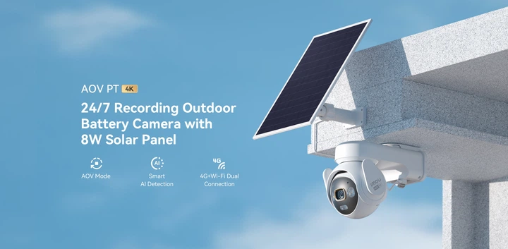 Уличная IP-камера видеонаблюдения IMOU AOV PT 4K 8 Мп 4G с солнечной панелью (6937479645330) - Фото 2 Уличная IP-камера видеонаблюдения IMOU AOV PT 4K 8 Мп 4G с солнечной панелью (6937479645330) - изображение 2