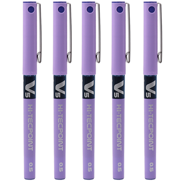 Фіолетова гелева ручка PILOT BX-V5, 0,5 мм, кулькова ручка-ролер Direct Liquid, фірмова ручка, маленька V5, ручка для студентських іспитів, високоякісний набір канцелярського приладдя, 5 ручок - изображение 4