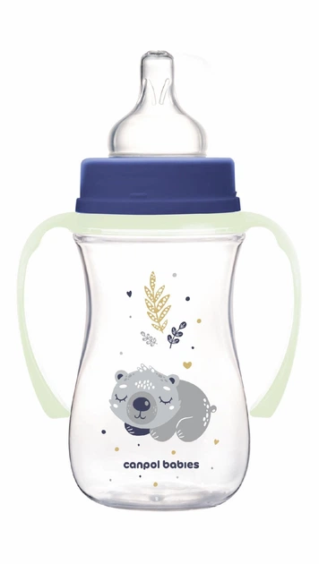 Пляшка антиколікова з широким отвором 240 мл Easystart Sleepy Koala Canpol babies - блакитна - Фото 3 Пляшка антиколікова з широким отвором 240 мл Easystart Sleepy Koala Canpol babies - блакитна - изображение 3