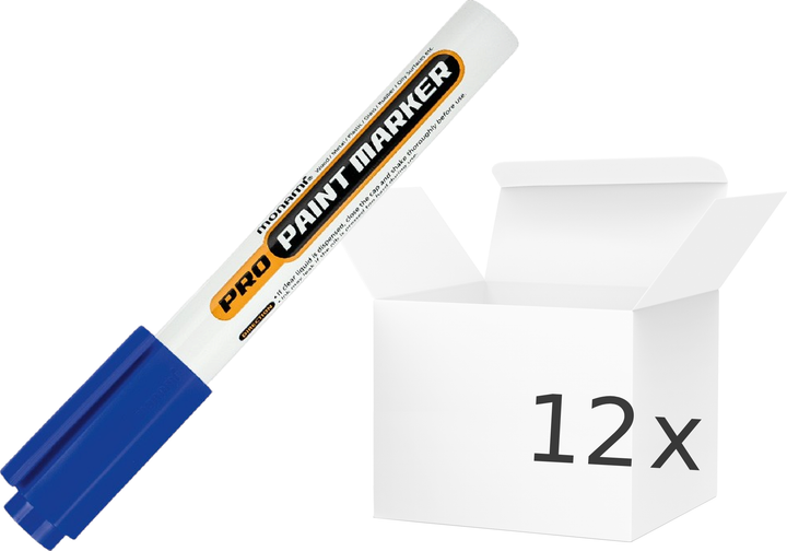 Набор перманентных маркеров Monami ProPaint 2 мм Синие 12 шт (8801067403023) - Фото 1 Набор перманентных маркеров Monami ProPaint 2 мм Синие 12 шт (8801067403023) - изображение 1