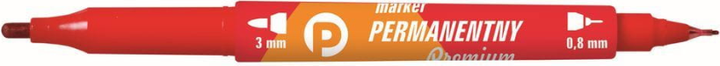 Набор перманентных маркеров Tetis KM501-C2 Двусторонние 0.8 мм 3 мм Красные 12 шт (5906858018363) - изображение 2