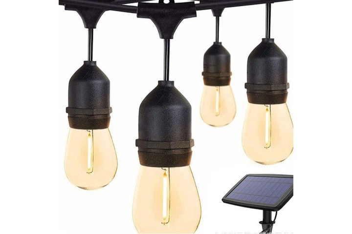 Ретро-гирлянда AND6271-2 на солнечной батарее 10 м с 20 LED-лампочками, теплый белый свет, автоматическое включение, для сада - изображение 5