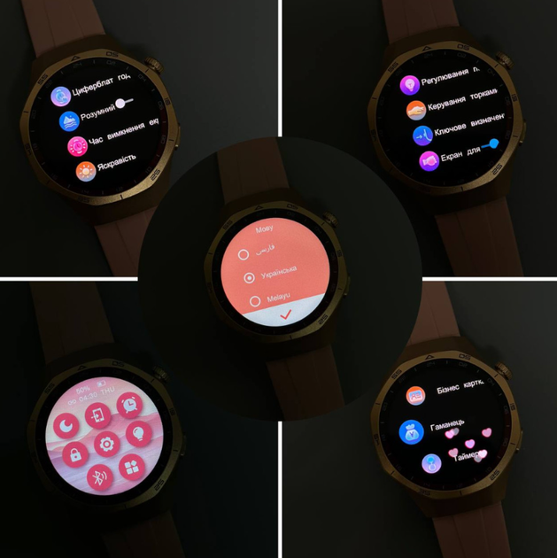 Смарт-годинник Kalobee Amerika SK8 Mini AMOLED IP67 з 3 ремінцями Золото - зображення 4