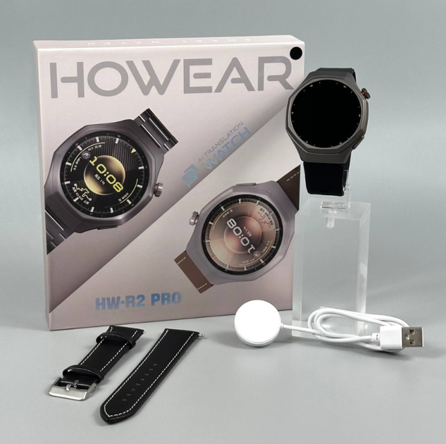 Смарт-годинник Howear HW-R2 Pro 1.46" AI-перекладач, ChatGPT, 2 ремінці - зображення 4