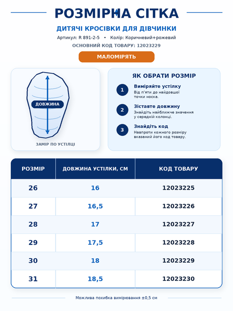 Детские демисезонные кроссовки для девочки коричнево-розовые из экокожи на флисе (R 891-2-5) 29 - Фото 3 Детские демисезонные кроссовки для девочки коричнево-розовые из экокожи на флисе (R 891-2-5) 29 - изображение 3
