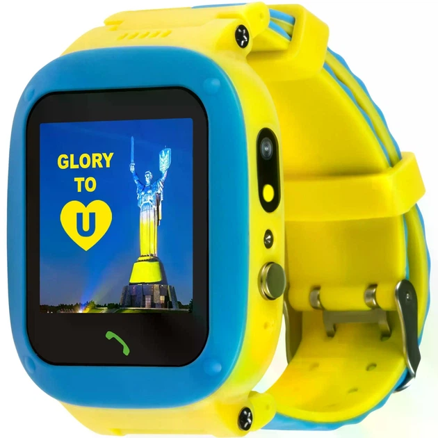 Дитячий смарт-годинник AmiGo GO004 Splashproof Camera+LED Blue-Yellow - зображення 2