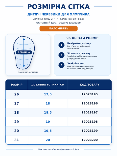 Детские демисезонные ботинки для мальчика черно-серые из экокожи на флисе (R 882-2-7) 30 - Фото 3 Детские демисезонные ботинки для мальчика черно-серые из экокожи на флисе (R 882-2-7) 30 - изображение 3