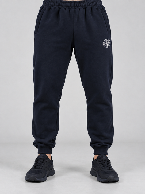 Зимние теплые мужские спортивные штаны темно-синие с начесом Stone Island с манжетами (450353) 3XL - Фото 1 Зимние теплые мужские спортивные штаны темно-синие с начесом Stone Island с манжетами (450353) 3XL - изображение 1