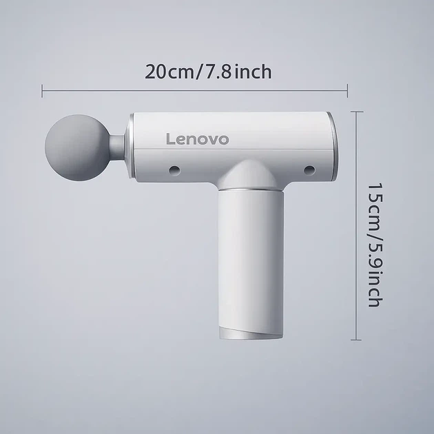 Перкуссионный массажер Lenovo для тела и мышц с насадками 6 шт, 99 режимов, аккумуляторный массажный пистолет для спины шеи ног - изображение 5