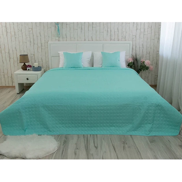 Двустороннее покрывало Руно Velour Tiffany зигзаг 150х220 см мятное - Фото 2 Двустороннее покрывало Руно Velour Tiffany зигзаг 150х220 см мятное - изображение 2