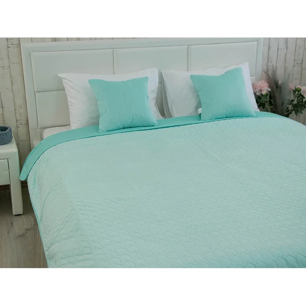 Двустороннее покрывало Руно Velour Tiffany зигзаг 150х220 см мятное - Фото 7 Двустороннее покрывало Руно Velour Tiffany зигзаг 150х220 см мятное - изображение 7