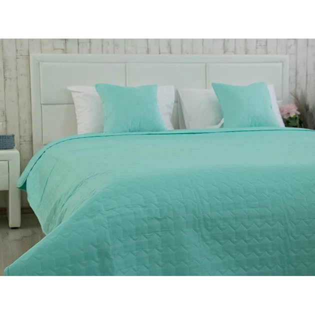 Двустороннее покрывало Руно Velour Tiffany зигзаг 150х220 см мятное - Фото 9 Двустороннее покрывало Руно Velour Tiffany зигзаг 150х220 см мятное - изображение 9