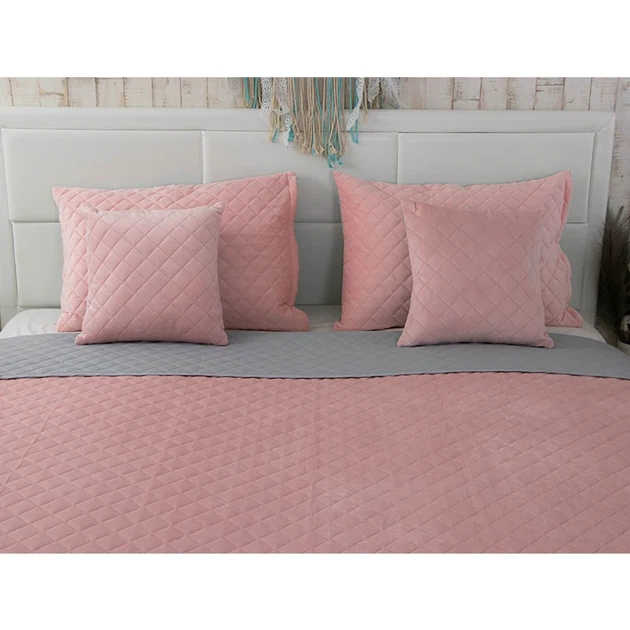 Двустороннее покрывало Руно Velour Pink and Grey ромб 180х220 см розово-серое - Фото 6 Двустороннее покрывало Руно Velour Pink and Grey ромб 180х220 см розово-серое - изображение 6