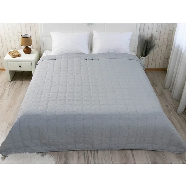 Двустороннее декоративное покрывало Руно Soft Line 150х212 см серое - изображение 4