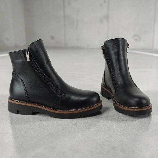 Женские ботинки зимние MYZ 0096 BLACK из натуральной черной кожи на платформе. Размер 43 - изображение 10