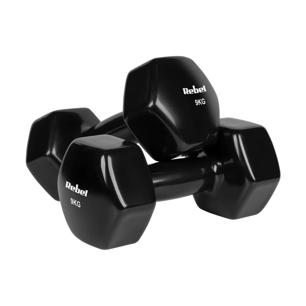 Гантелі вінілові Rebel Active HEX 2x9 кг (5901890136464) - зображення 2