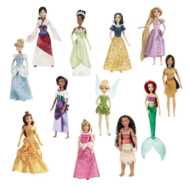 Большой набор из 12 кукол принцесс Disney Эсмеральда Рапунцель Белль Аврора Моана Ариэль Динь Динь 460023282488 - изображение 2