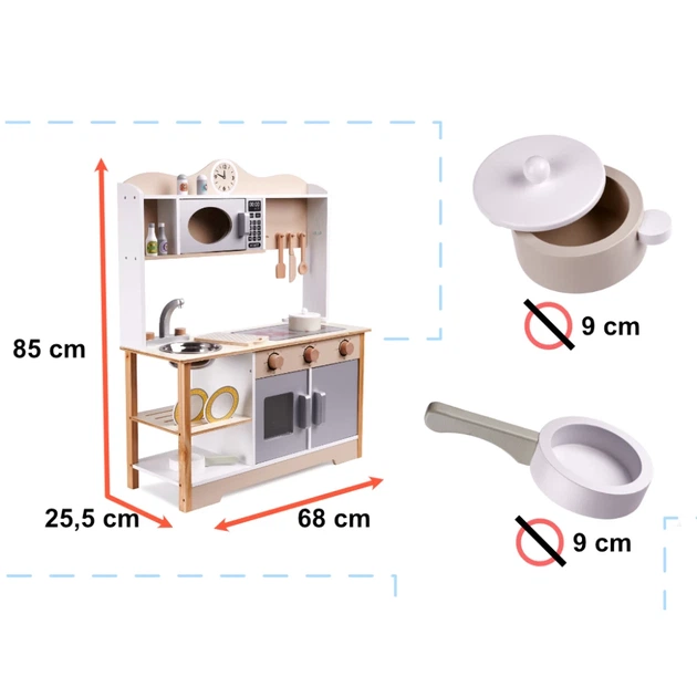 Кухня для детей деревянная LULILO MDF KUKETO с аксессуарами 85 см (5903039727663) - изображение 3