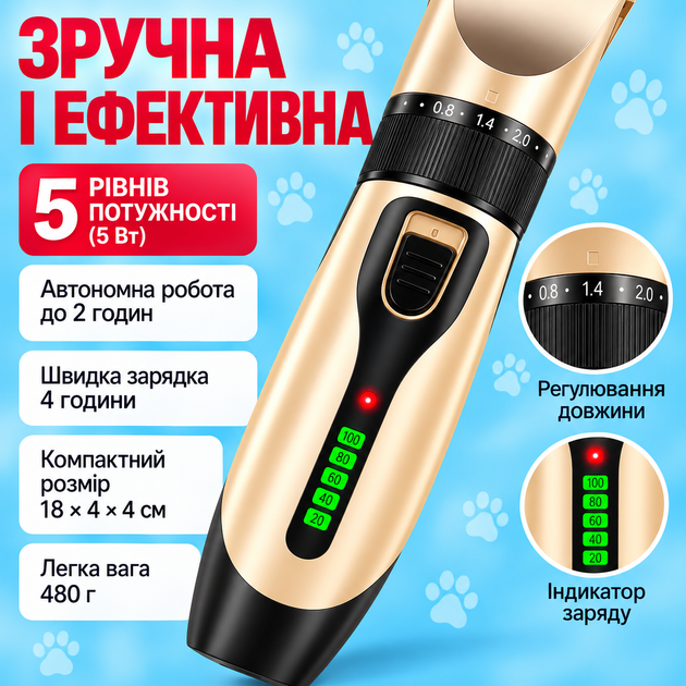 Машинка для стрижки животных Профессиональная бесшумная машинка для стрижки собак или кошек Беспроводной триммер для животных Машинка для груминга Kayfovo C6 - Фото 4 Машинка для стрижки животных Профессиональная бесшумная машинка для стрижки собак или кошек Беспроводной триммер для животных Машинка для груминга Kayfovo C6 - изображение 4