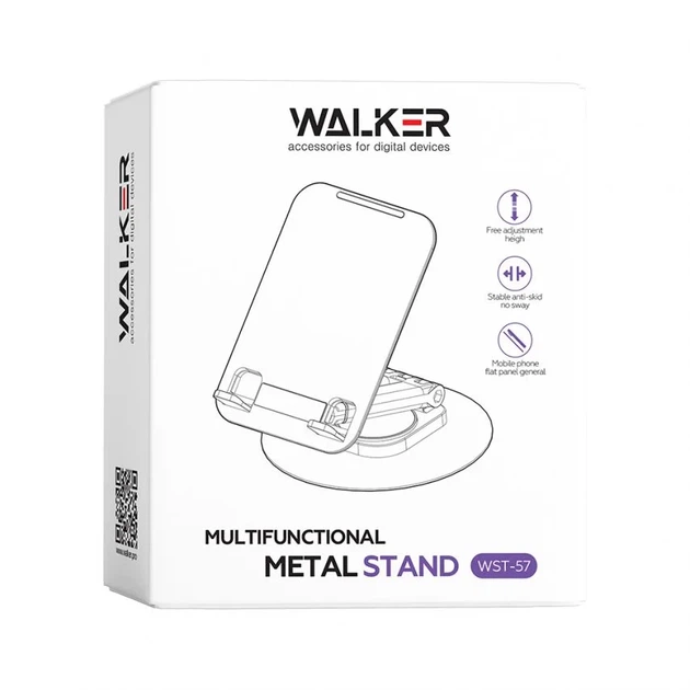 Подставка WALKER металлическая 85х85х130 мм черная поворотная для смартфонов - изображение 3