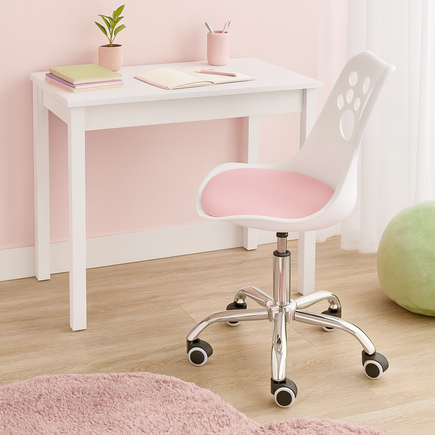 Fotel dziecięcy Springos Paws HF0037 biało-różowy (5908455304665) - obraz 18