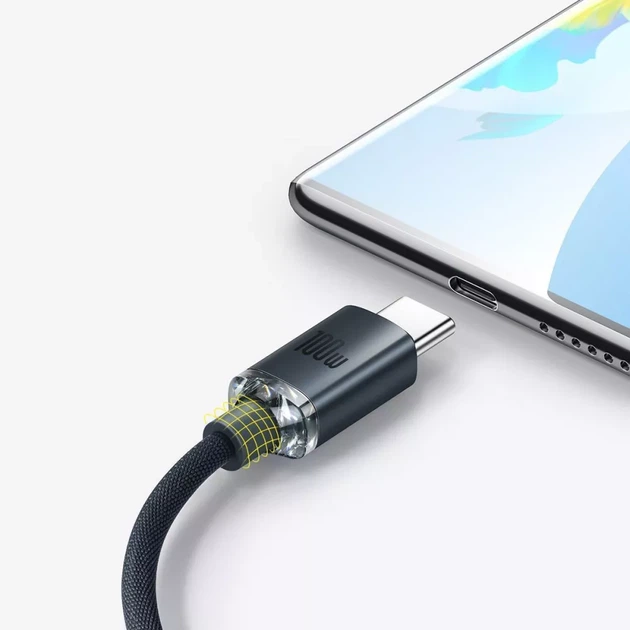 Кабель Baseus Crystal Shine Series Fast Charging Type-C 100W (1.2m) - Фото 4 Кабель Baseus Crystal Shine Series Fast Charging Type-C 100W (1.2m) - изображение 4