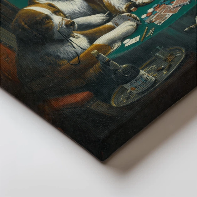Інтер'єрна картина Собаки грають у покер, Кассій Кулідж, Cassius Coolidge, Dogs Playing Poker, інтер'єрний декор, 48×60 см (id1001) - зображення 4