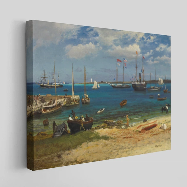Інтер'єрна картина Харбор Нассау, Альберт Бірштадт, Albert Bierstadt, репродукція картини, 30×40 см (id7008) - зображення 3