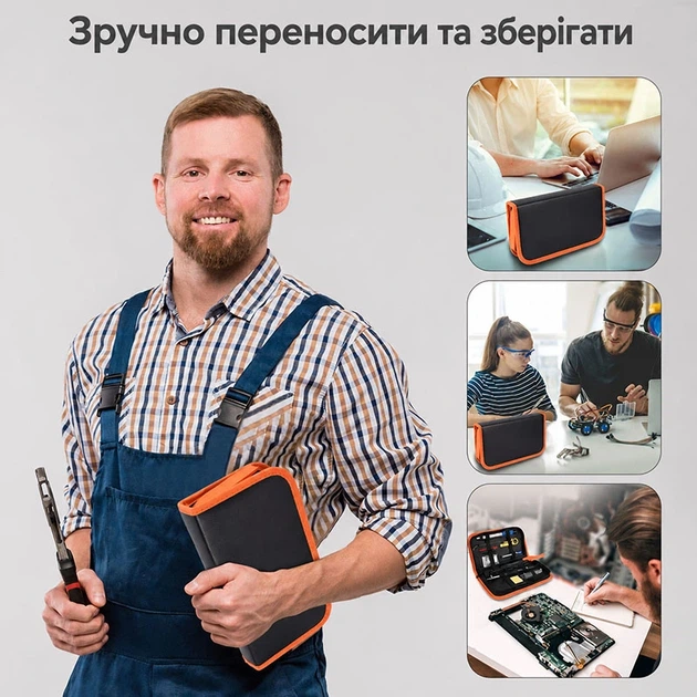 Паяльный набор в пенале / паяльник 60W 200-450°C / жала 900М / тестер / олово / канифоль / инструменты - изображение 9