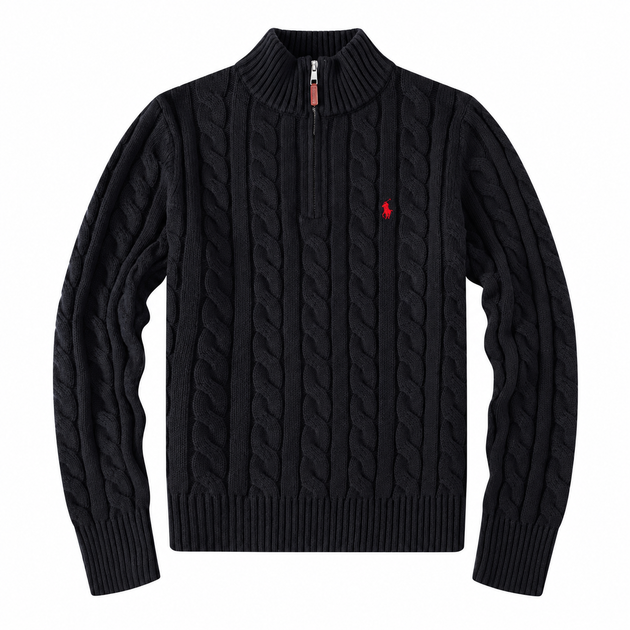 Свитер вязанный Polo Ralph Lauren 1/3 zip размер S черный цвет (m5s-qgv-0gb) - Фото 1 Свитер вязанный Polo Ralph Lauren 1/3 zip размер S черный цвет (m5s-qgv-0gb) - изображение 1
