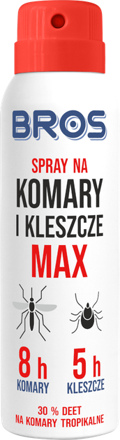Spray na komary i kleszcze Bros MAX 90 ml (5904517049543) - Zdjęcie 1 Spray na komary i kleszcze Bros MAX 90 ml (5904517049543) - obraz 1