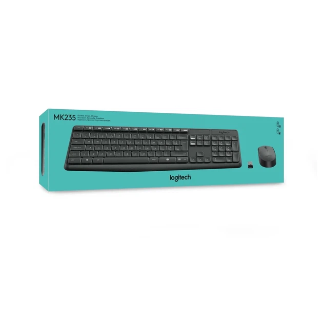 Комплект клавіатура + миша Logitech MK235 бездротовий US розкладка Black (5099206063976) - Фото 8 Комплект клавіатура + миша Logitech MK235 бездротовий US розкладка Black (5099206063976) - зображення 8