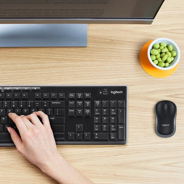 Комплект клавіатура + миша Logitech MK270 бездротовий USB 2.4 GHz US розкладка Black (5099206039148) - Фото 6 Комплект клавіатура + миша Logitech MK270 бездротовий USB 2.4 GHz US розкладка Black (5099206039148) - зображення 6