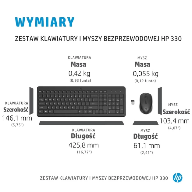 Комплект клавиатура + мышь HP 330 Wireless Black (195161923722) - Фото 8 Комплект клавиатура + мышь HP 330 Wireless Black (195161923722) - изображение 8