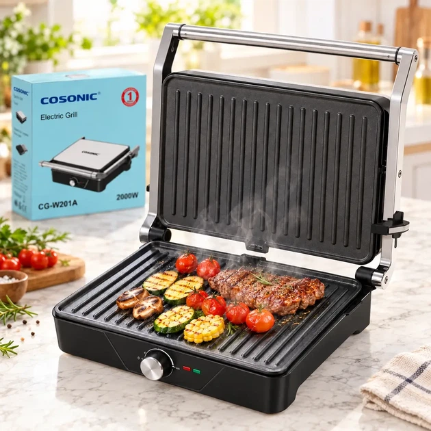 Електрогриль 2000 Вт COSONIC CG-W201A - изображение 2