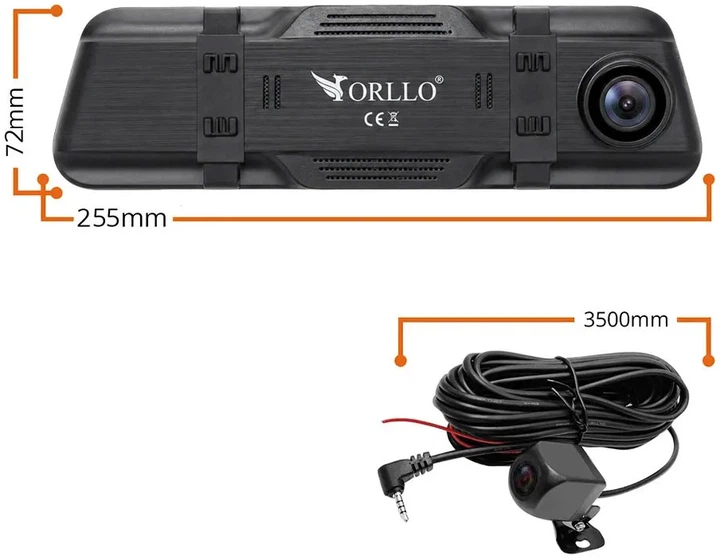 Автомобильный видеорегистратор-зеркало ORLLO AUTOPLAY PRO 4K, GPS, Android Auto, Apple CarPlay, камера заднего вида (5906651698342) - изображение 3