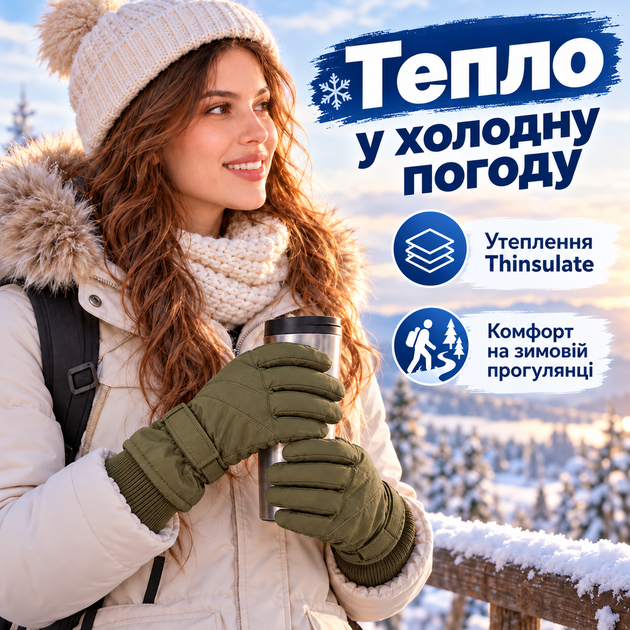 Перчатки зимние утепленные унисекс Mil-Tec Thinsulate 12530001 с усиленной ладонью и регулируемой манжетой Olive размер S - Фото 4 Перчатки зимние утепленные унисекс Mil-Tec Thinsulate 12530001 с усиленной ладонью и регулируемой манжетой Olive размер S - изображение 4